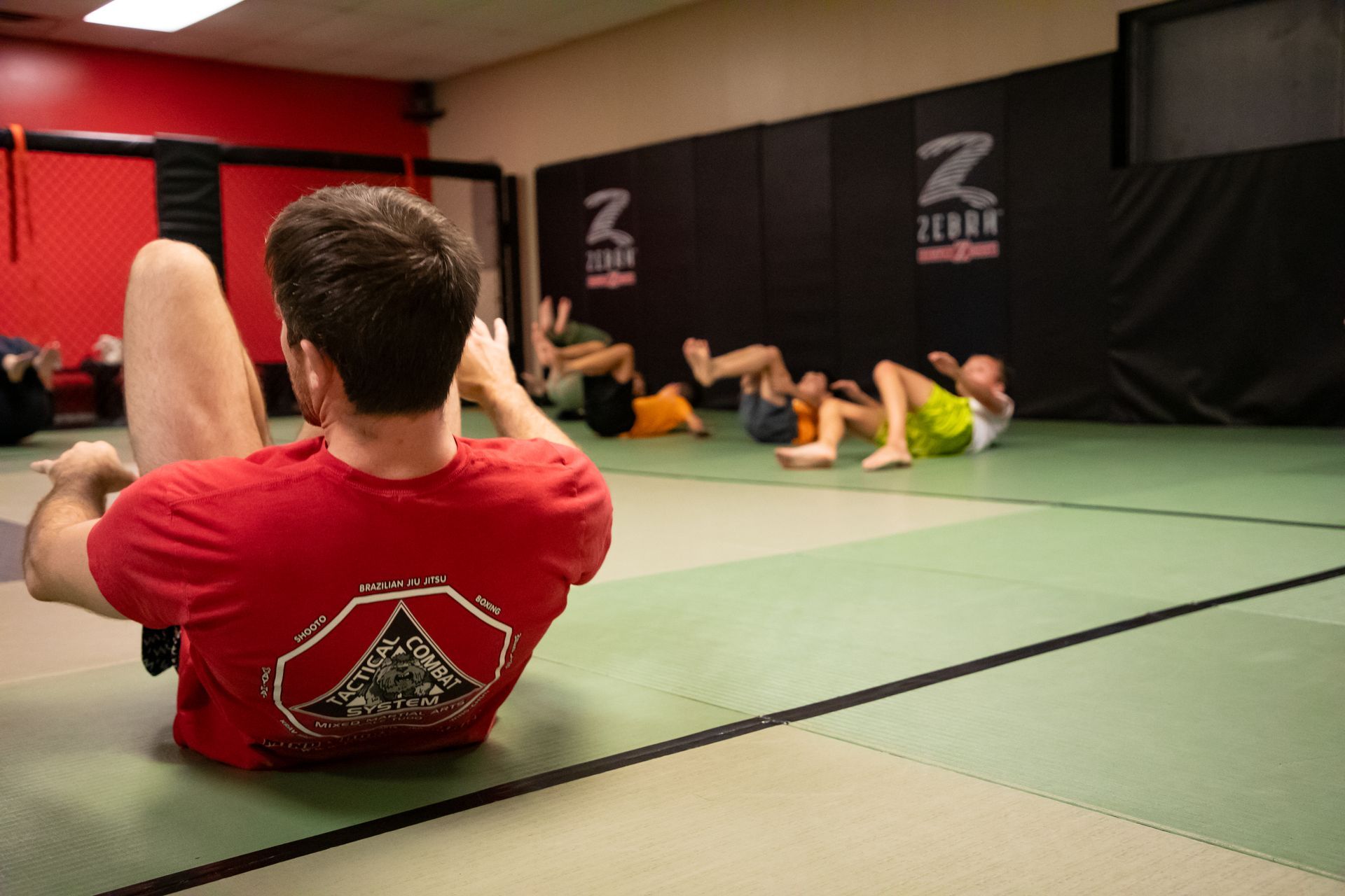 Adult students drilling Jiu-Jitsu technique at Mason Dixon Jiu-Jitsu in East Chambersburg, PA to build confidence.