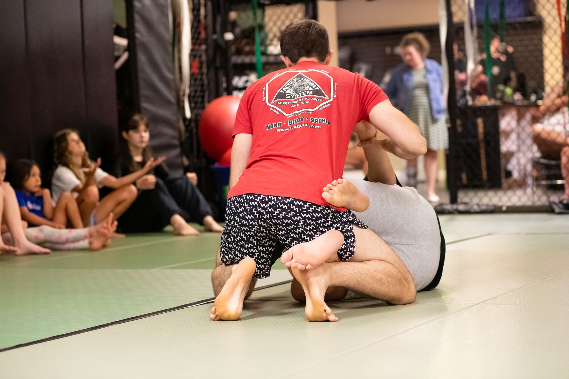 Students practice controlled Jiu-Jitsu drills at Mason Dixon Jiu-Jitsu in East Chambersburg, PA to build focus.