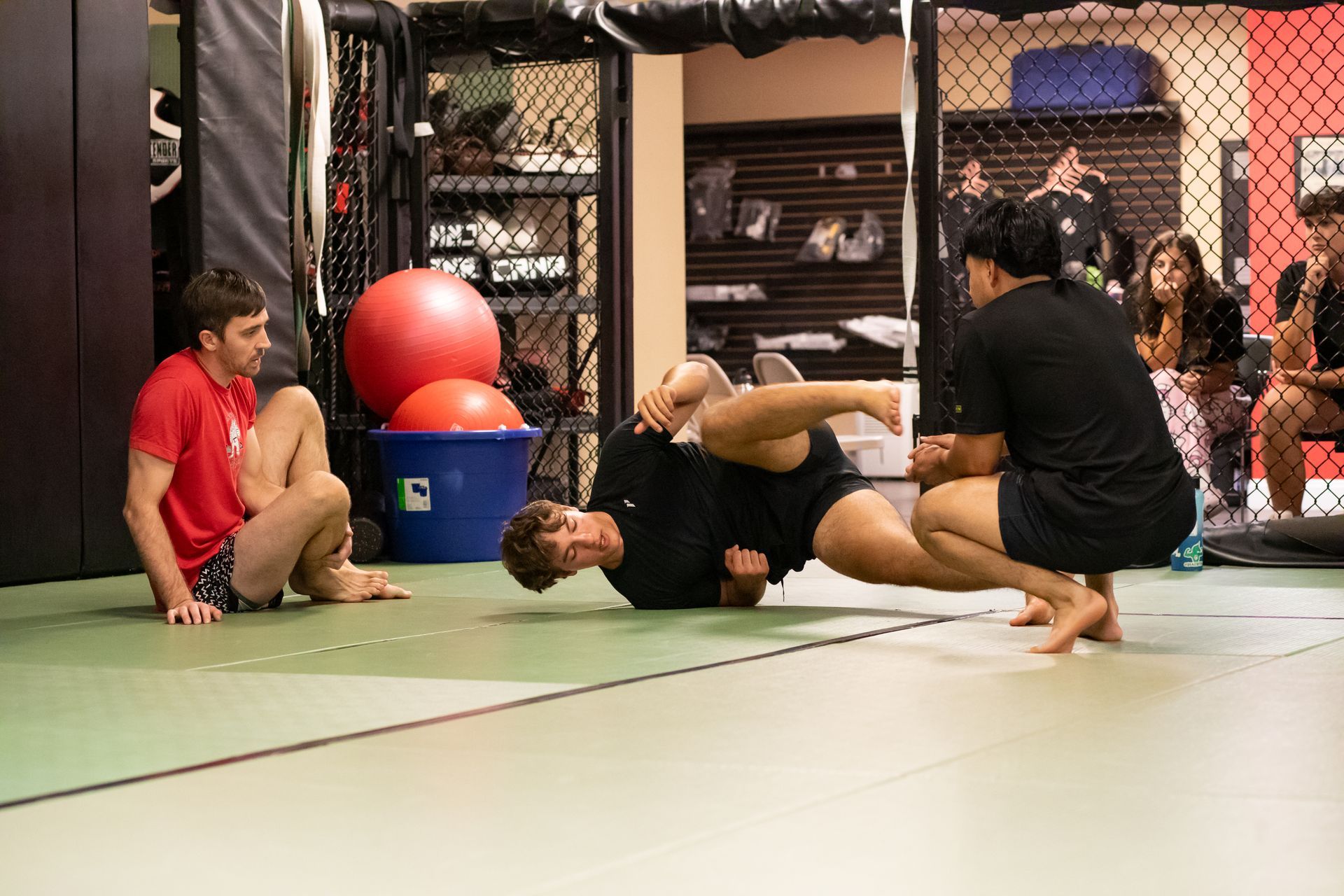 Adult students drilling grappling fundamentals at Mason Dixon Jiu-Jitsu in East Chambersburg, PA for strength and focus