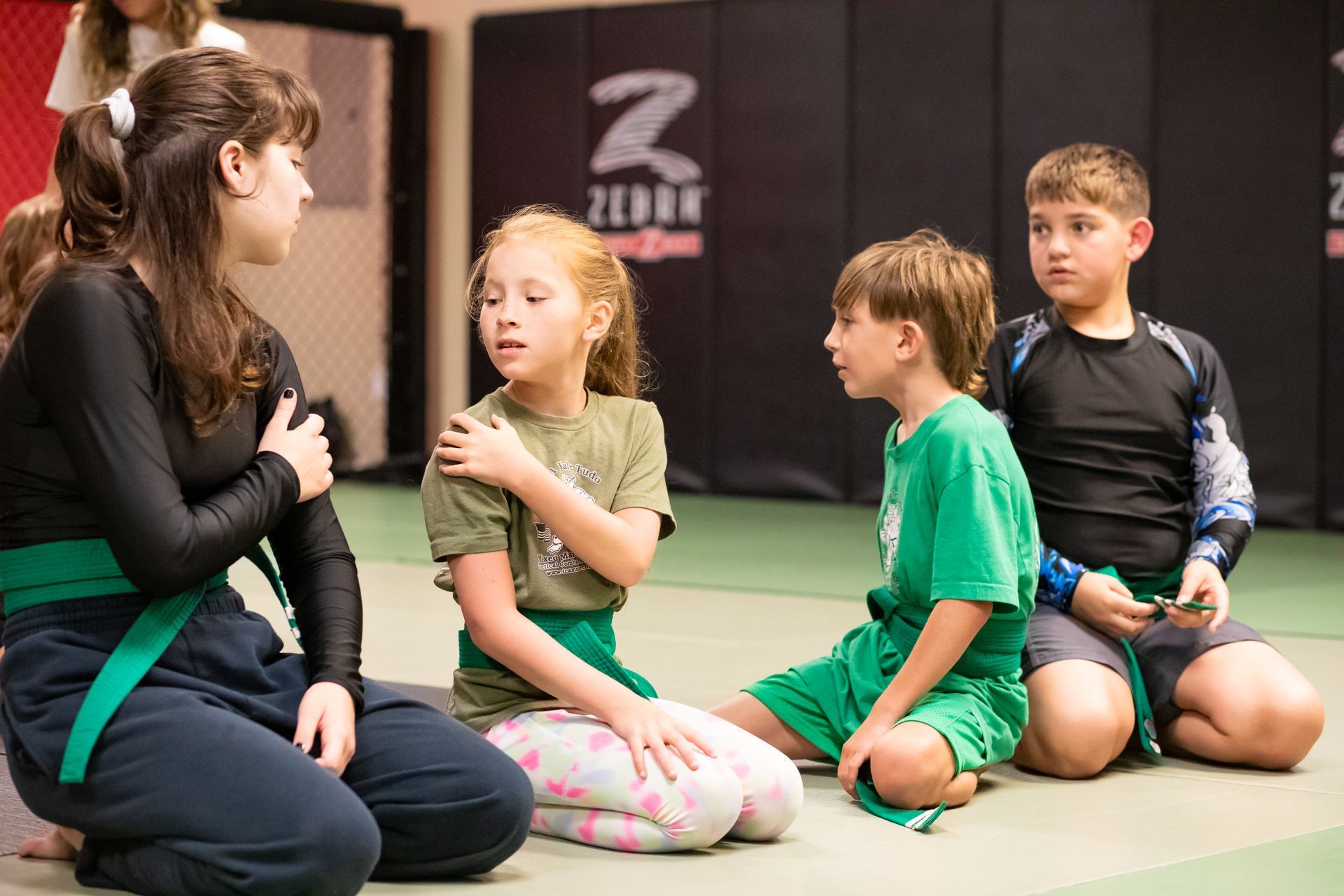 Students training Jiu-Jitsu at Mason Dixon Jiu-Jitsu in East Chambersburg, PA to build focus and positivity.