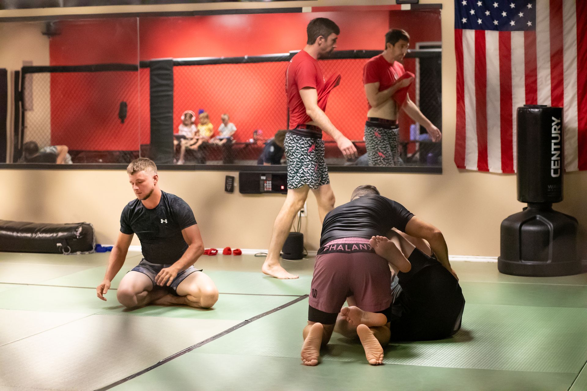 Adults training grappling fundamentals at Mason Dixon Jiu-Jitsu in East Chambersburg, PA to build calm resilience.
