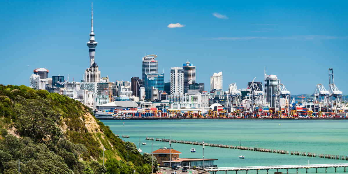 Auckland city skyline with pier and water - Total Clean Auckland Commercial Cleaning Services