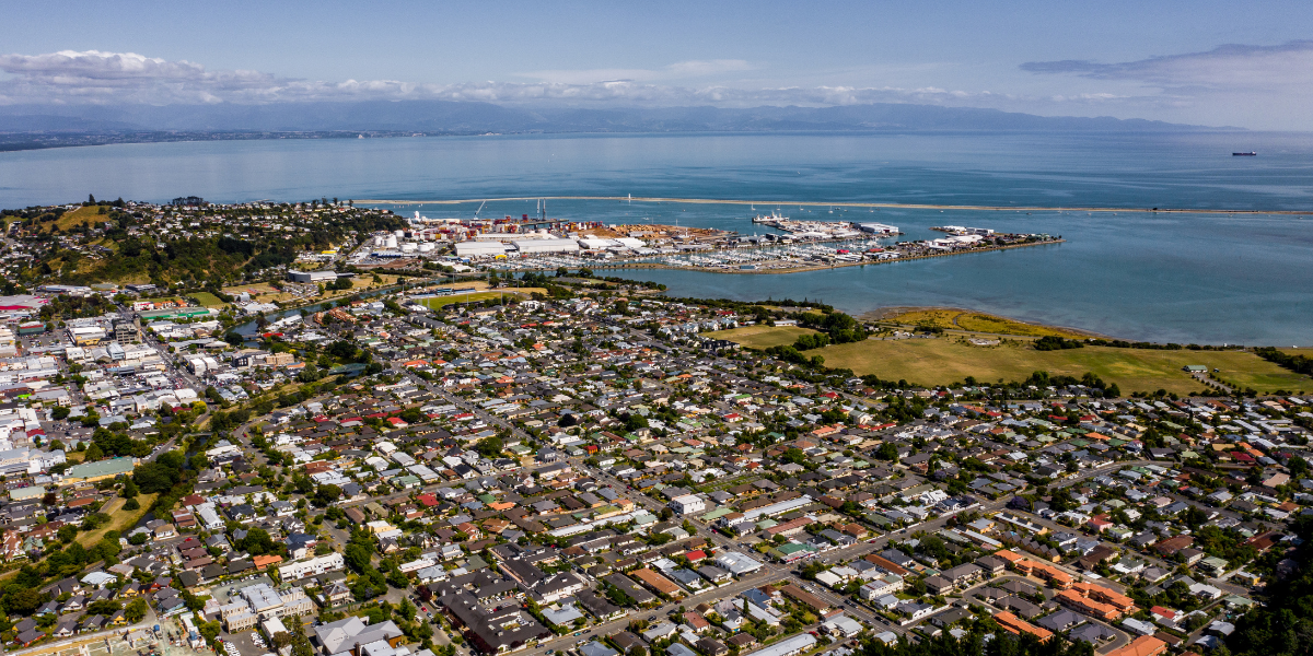 Aerial view of Nelson & Tasman by water - Total Clean Nelson & Tasman Commercial Cleaning Services