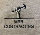 Logo for MBRCONTR, a construction company, featuring a blue house icon and the company name.