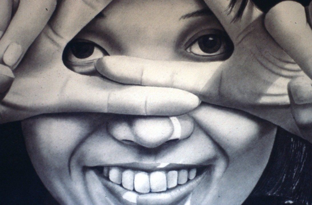 A drawing of a woman covering her eyes with her hands