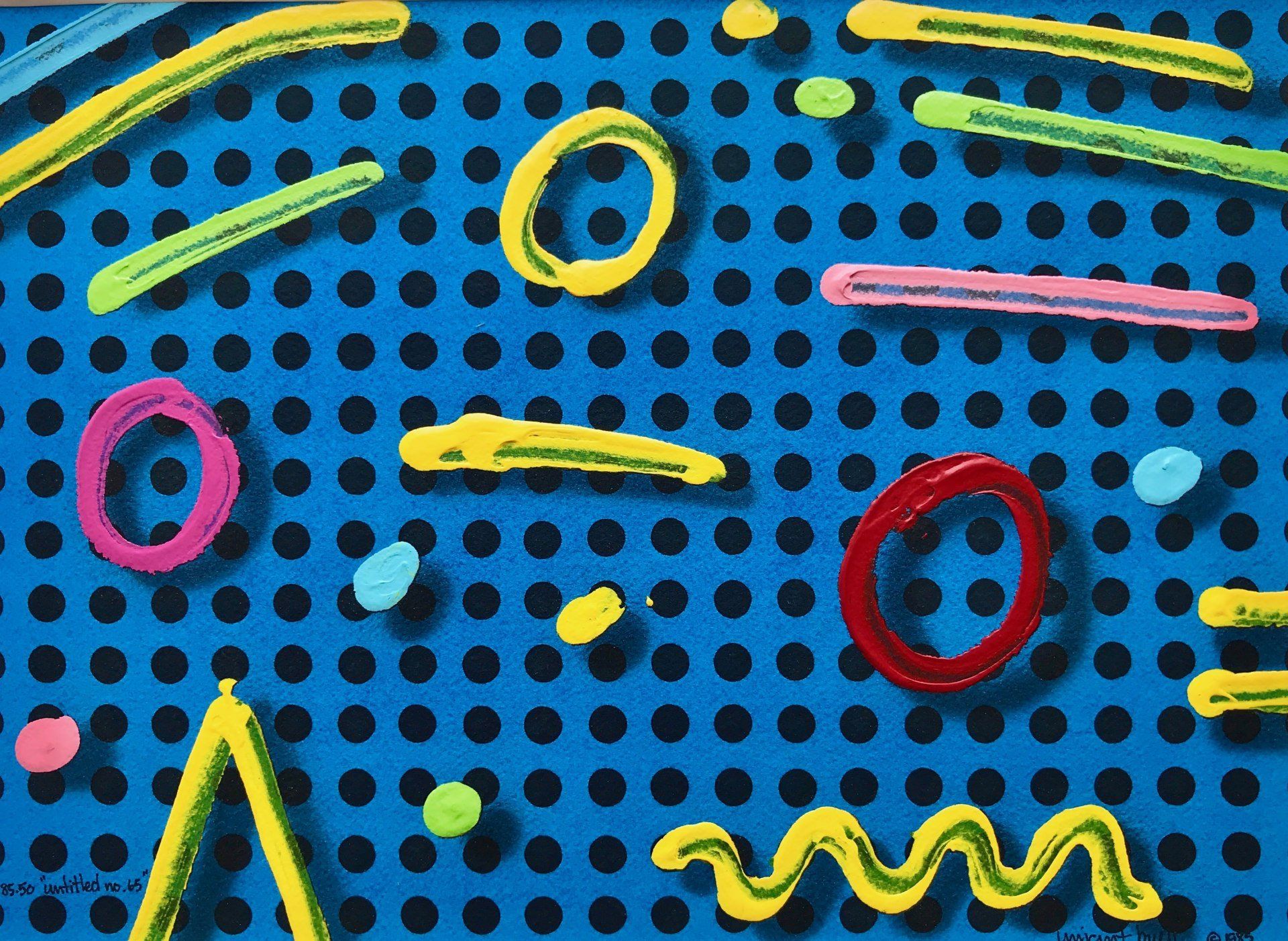 A blue background with circles and lines on it