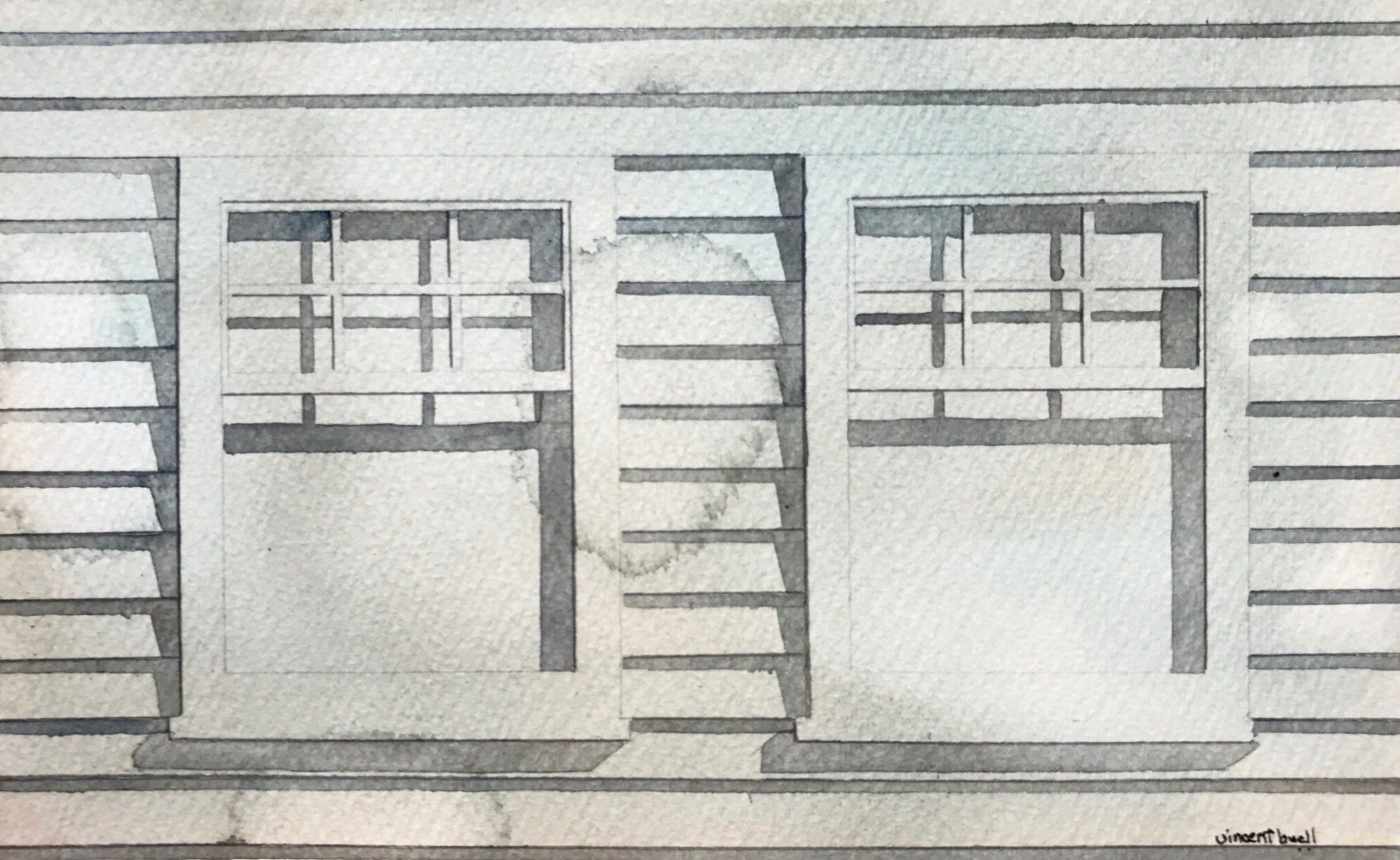 A black and white drawing of a building with chinese writing on it