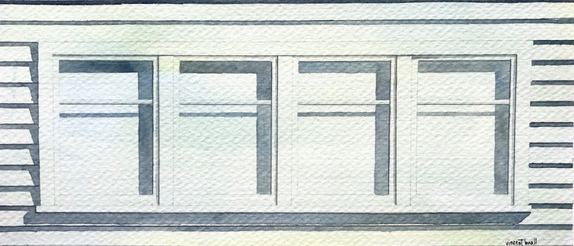 A drawing of a window with the number 7777 on it