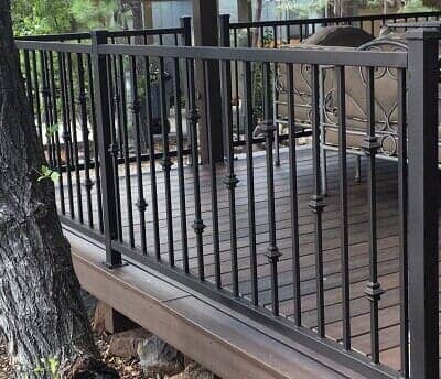 black iron gate on deck - residential iron fence contractor