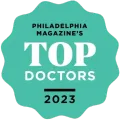 Philadelphia magazine 's top doctors badge for 2023