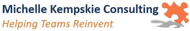 Michelle Kempskie Consulting logo: text and orange puzzle piece. 