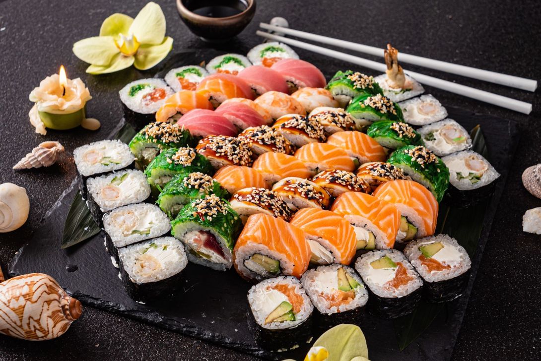mixed sushi and sashimi
