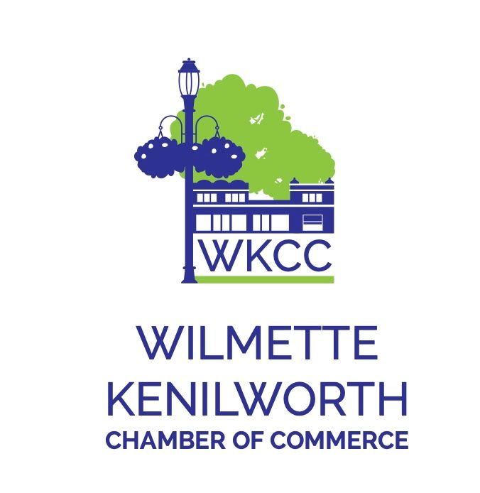 A logo for wilmette kenilworth chamber of commerce