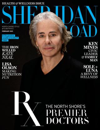 A man is on the cover of a magazine called sheridan road