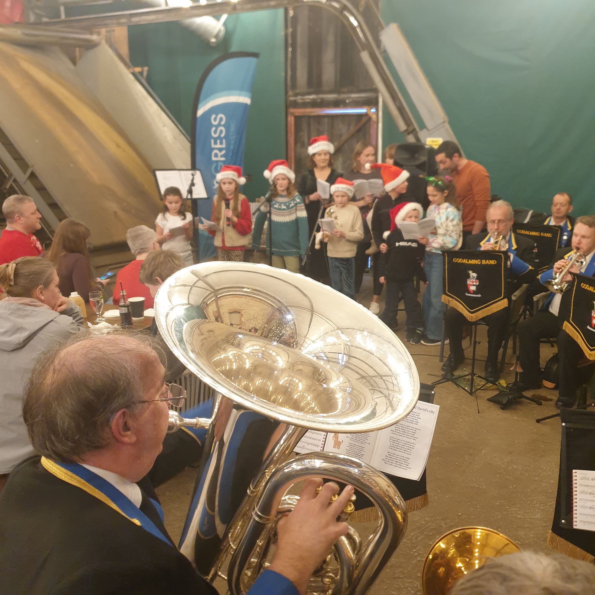 Progress charity christmas carols fundraiser at Hogs Back Brewery
