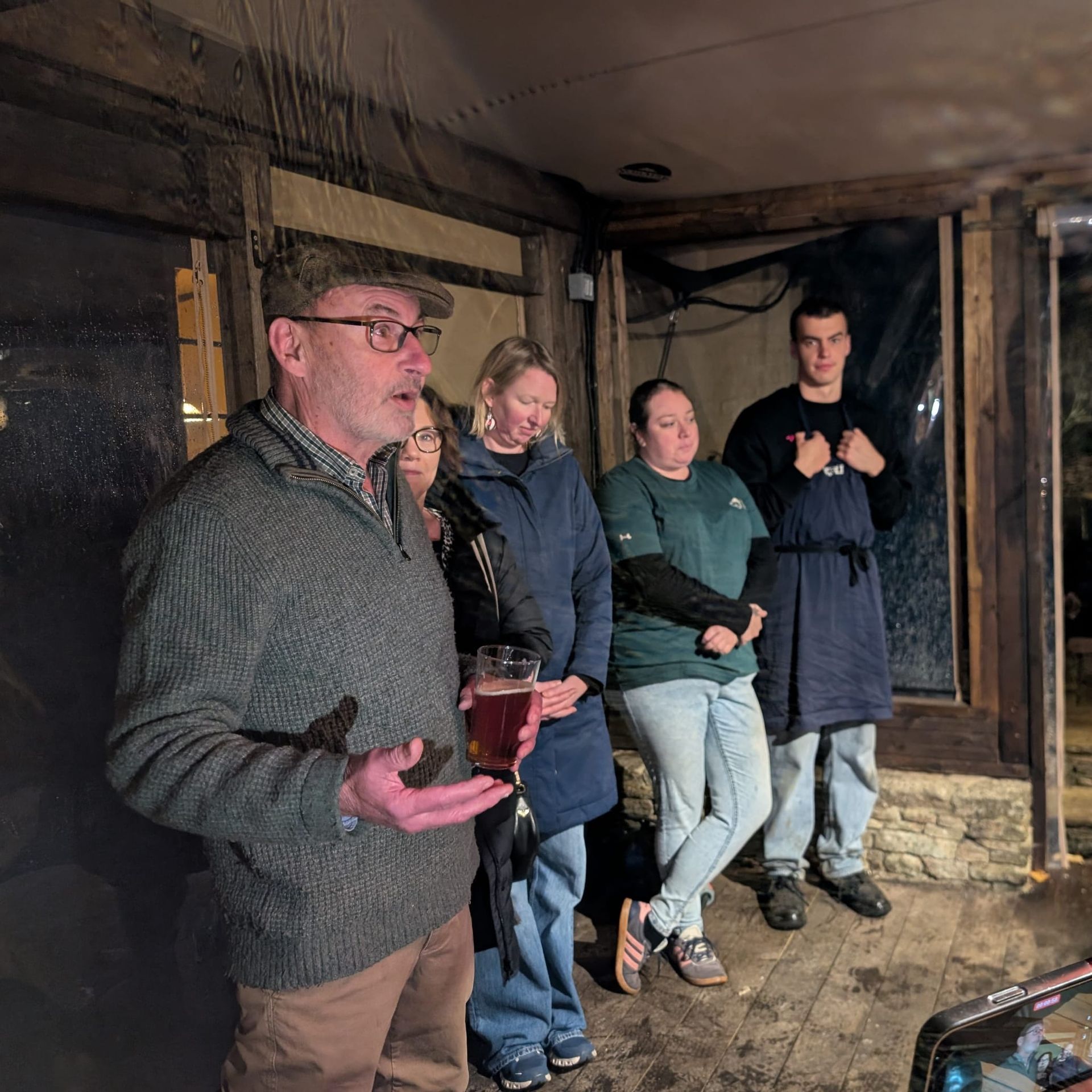 Stewart Payne thanks the Merry Harriers and it's customers