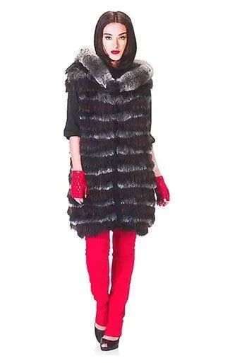 Woman Wearing Fur Jacket and Red Gloves — Bayonne, NJ — Famous Furs Ltd.