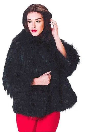 Woman Wearing Black Fur Jacket — Bayonne, NJ — Famous Furs Ltd.
