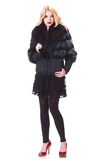 Woman Wearing Red Heels and Fur Jacket — Bayonne, NJ — Famous Furs Ltd.