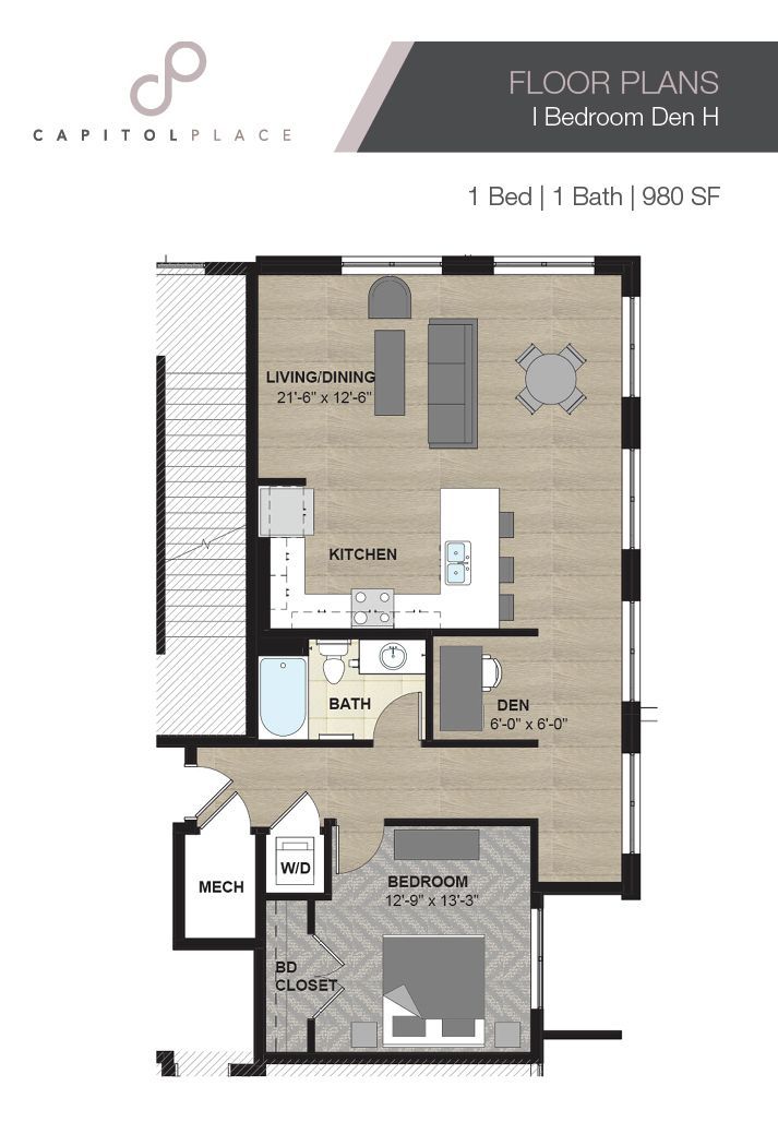 1 Bed | 1 Bath | 980 SF