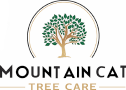 Logo of Mountain Cat Tree Care: tree illustration inside a circle, with text below.
