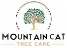 Logo: Tree within a circle, above 