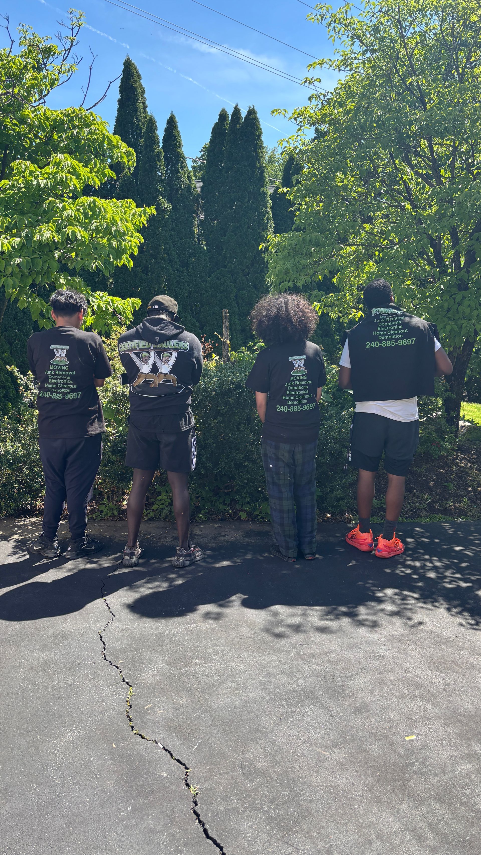 Dump truck bed filled with rubble.
