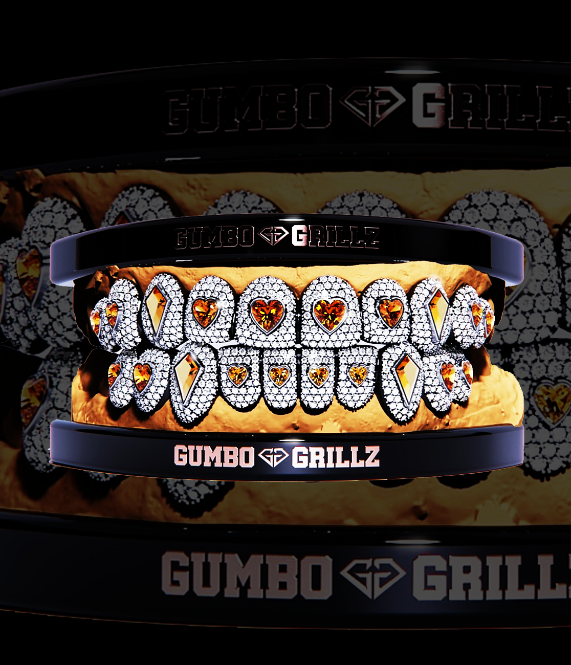 Custom Luxury Gumbo Grillz  with gem stones