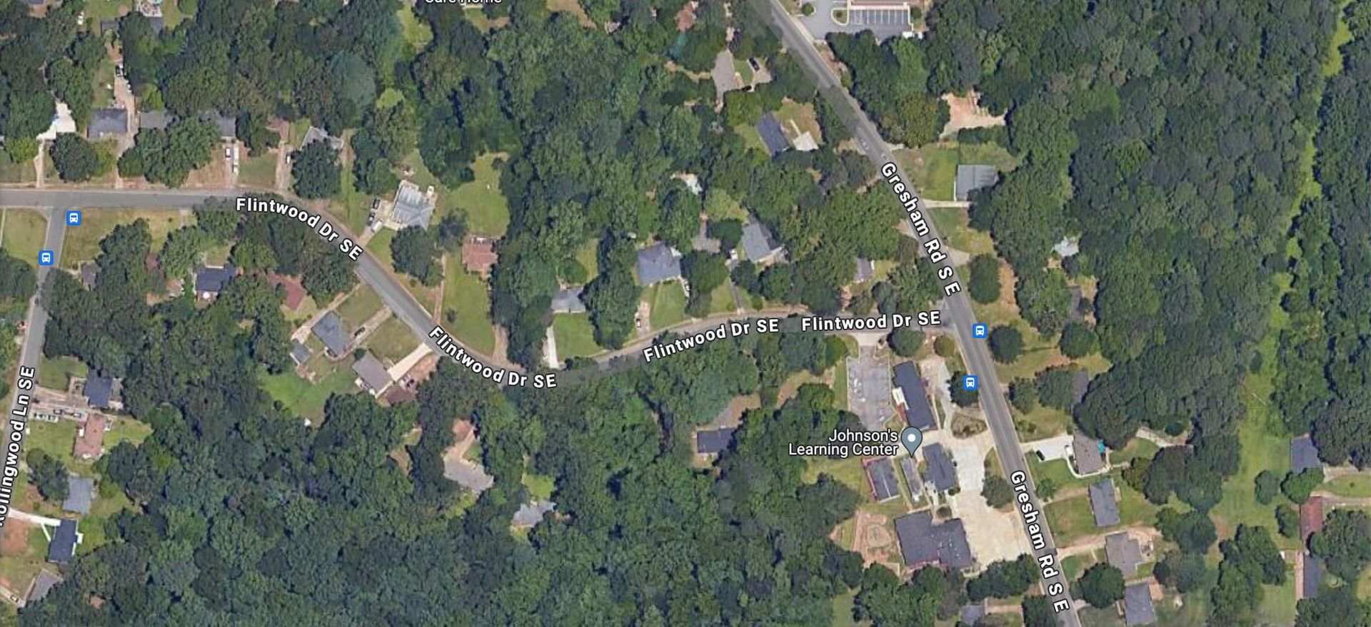 Arial view of the intersection near Johnsons Learning Center