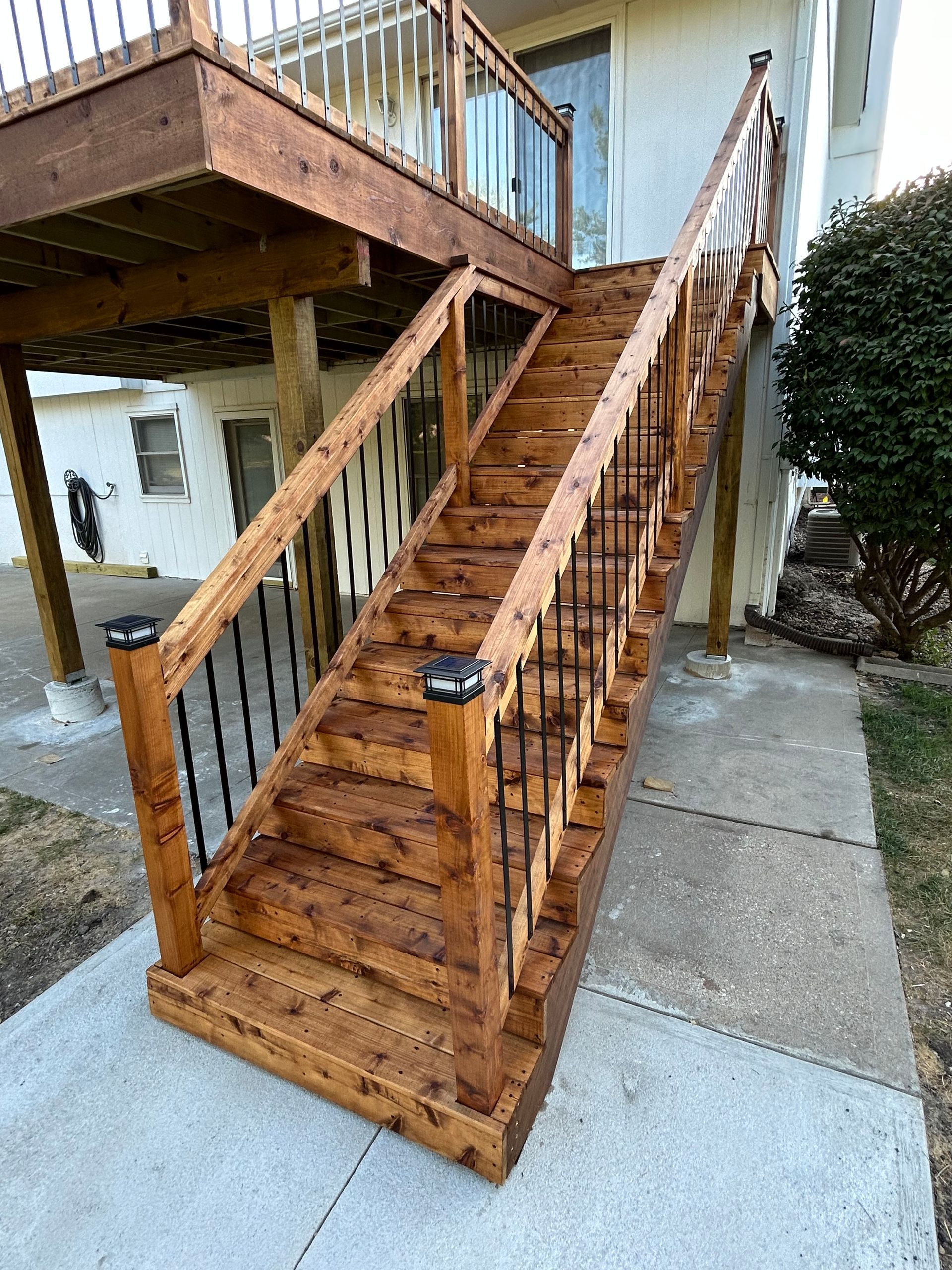 wooden deck and stairs