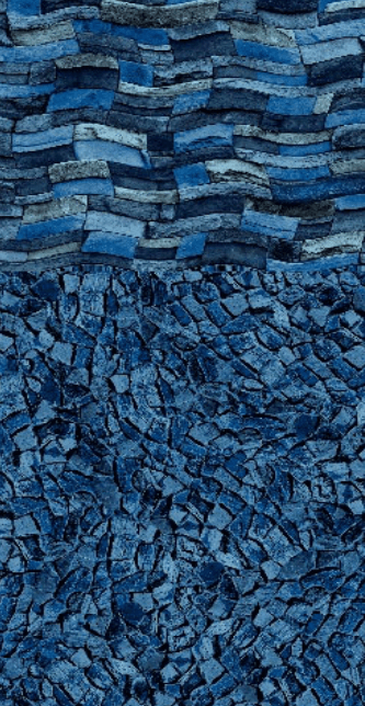 Un tas de briques bleues empilées les unes sur les autres.