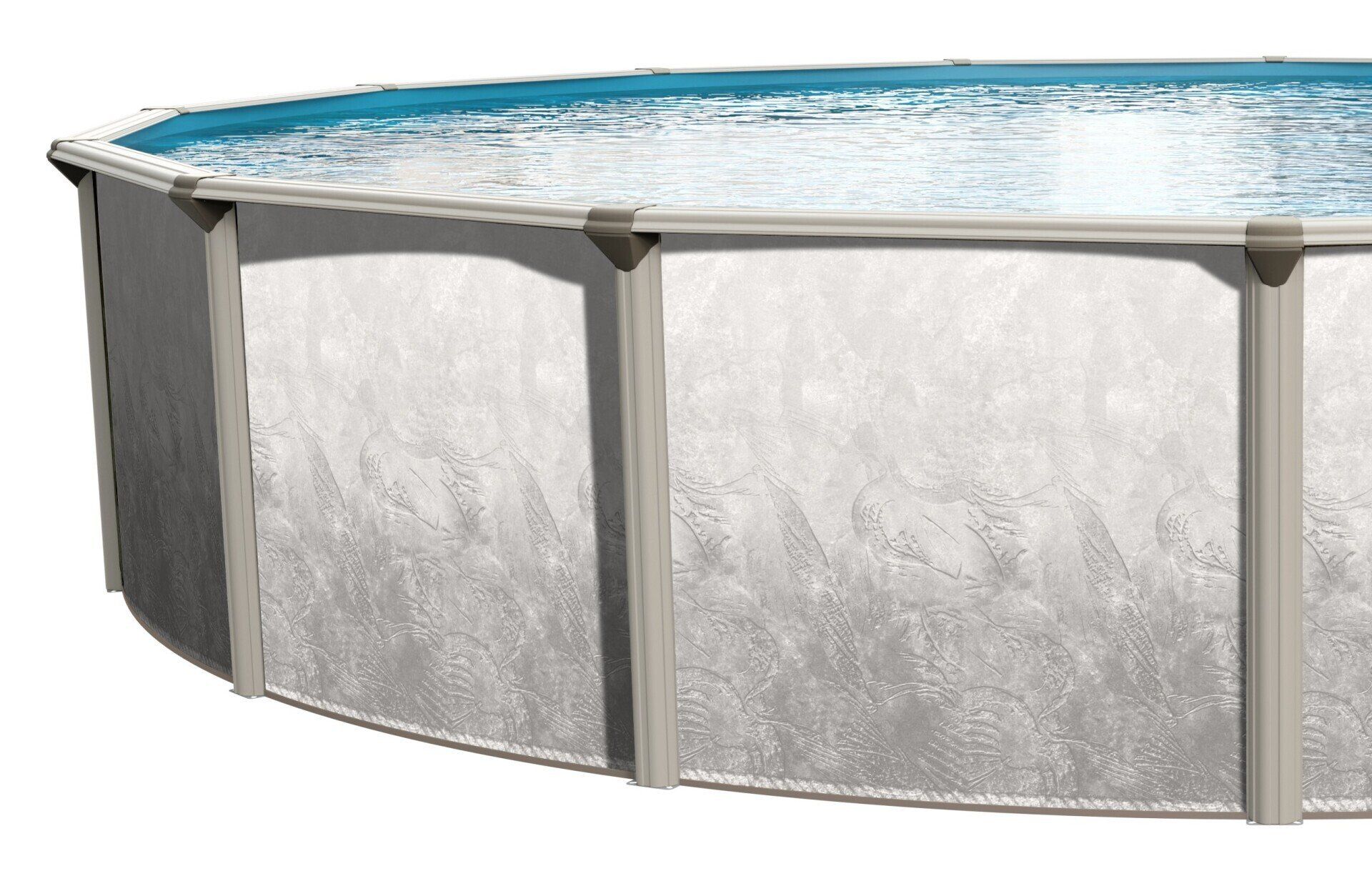 Une grande piscine blanche avec de l eau bleue