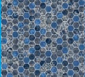 Un gros plan d un motif en nid d'abeille bleu et gris