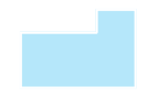 Un carré bleu clair avec une bordure blanche sur fond blanc.