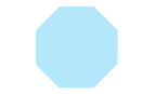 Un octogone bleu clair sur fond blanc.