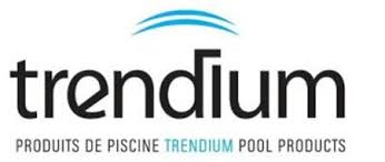 Le logo des produits de piscine Trendium est représenté sur fond blanc.