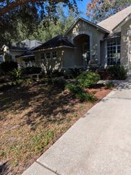 House exterior with landscaping and a concrete driveway on a sunny day.