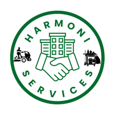 Green logo with a house icon above the word 