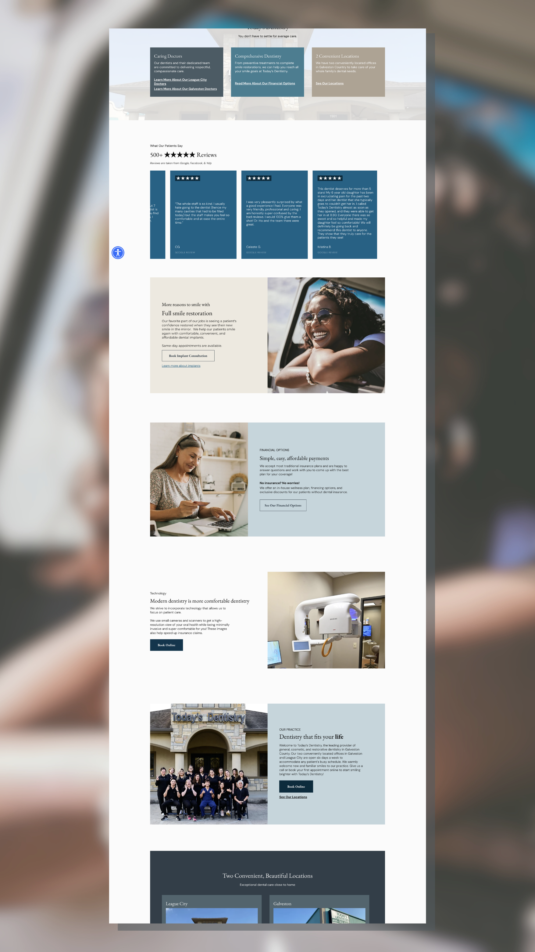 portfolio example: dental website