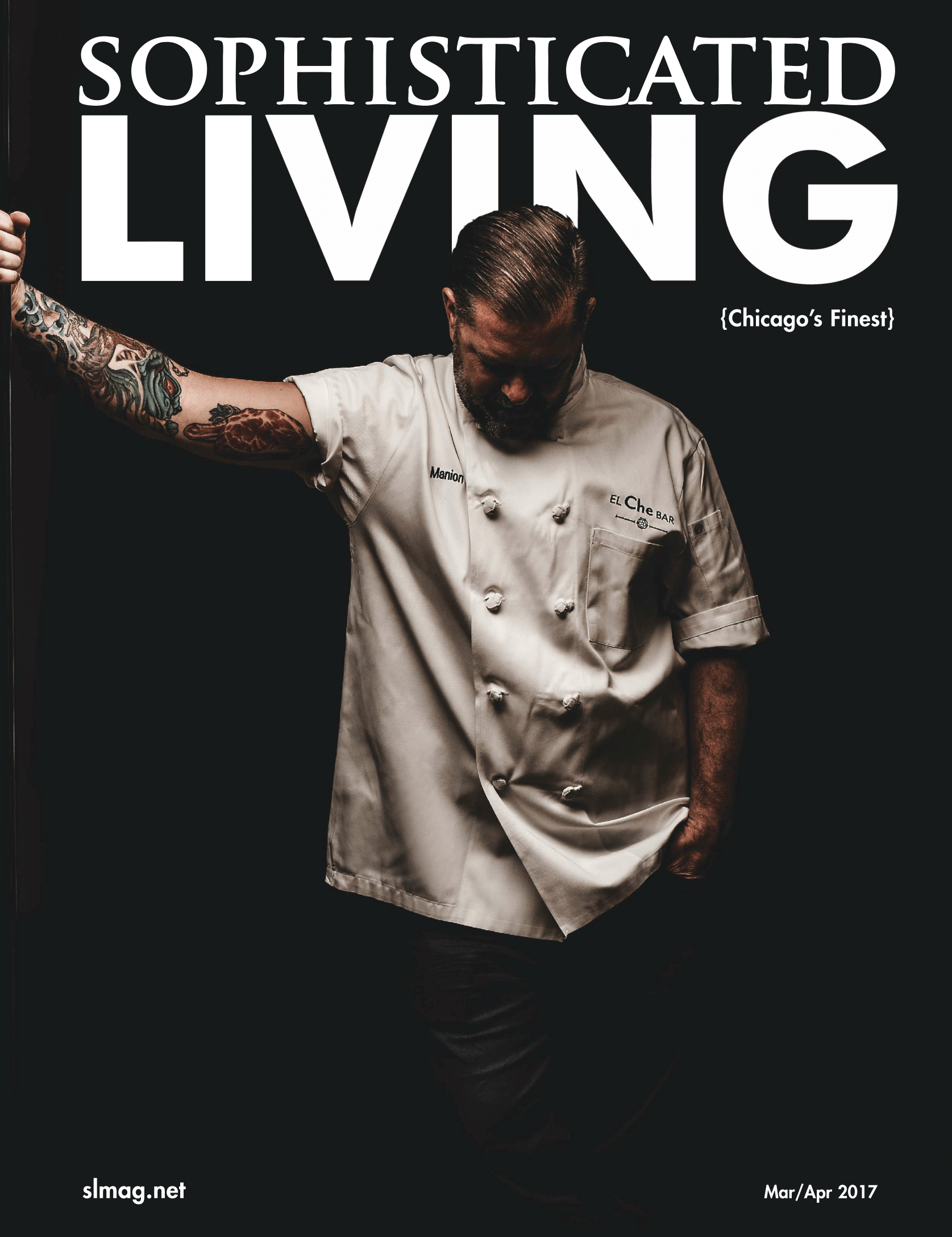 A chef is on the cover of sophisticated living magazine