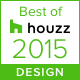 A green and white sign that says `` best of houzz 2015 design ''.