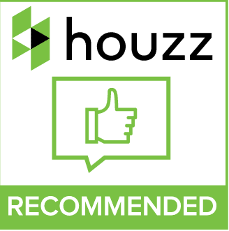 A houzz logo with a thumbs up in a speech bubble.