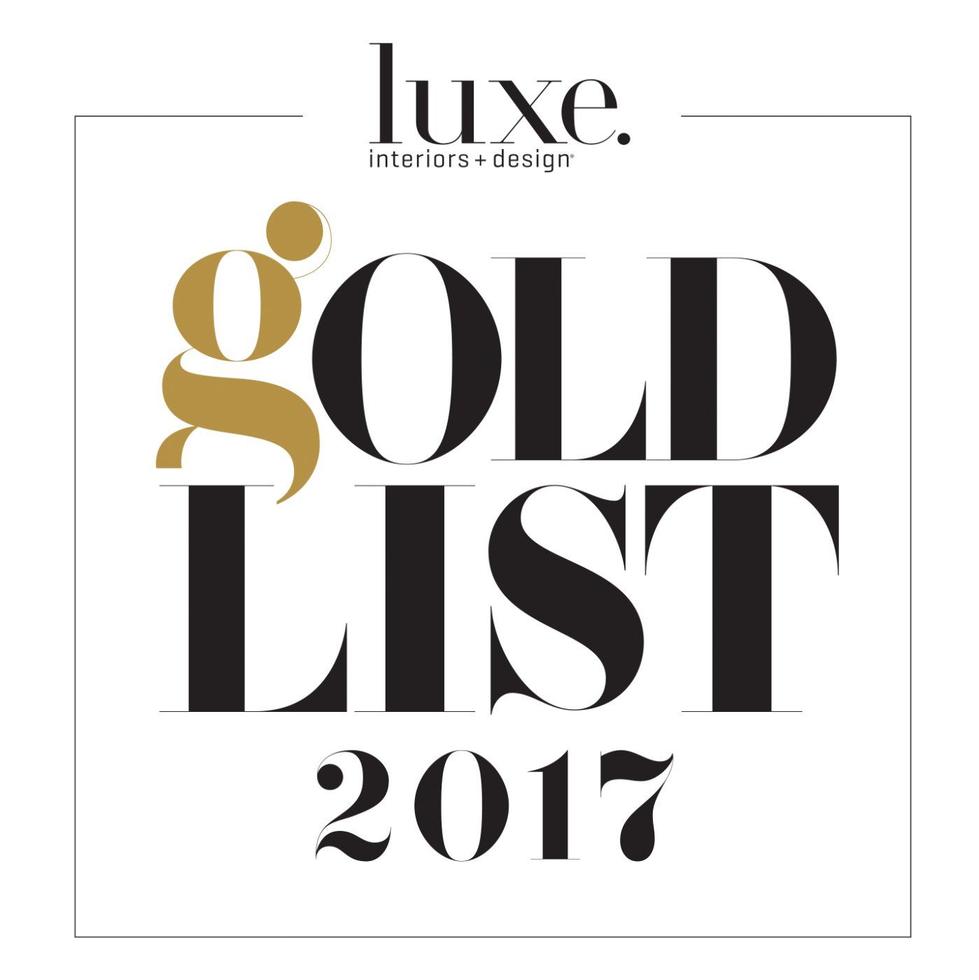 Luxe gold list 2017 logo on a white background