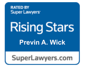 A blue sign that says rising stars on it from SuperLawyers.com.