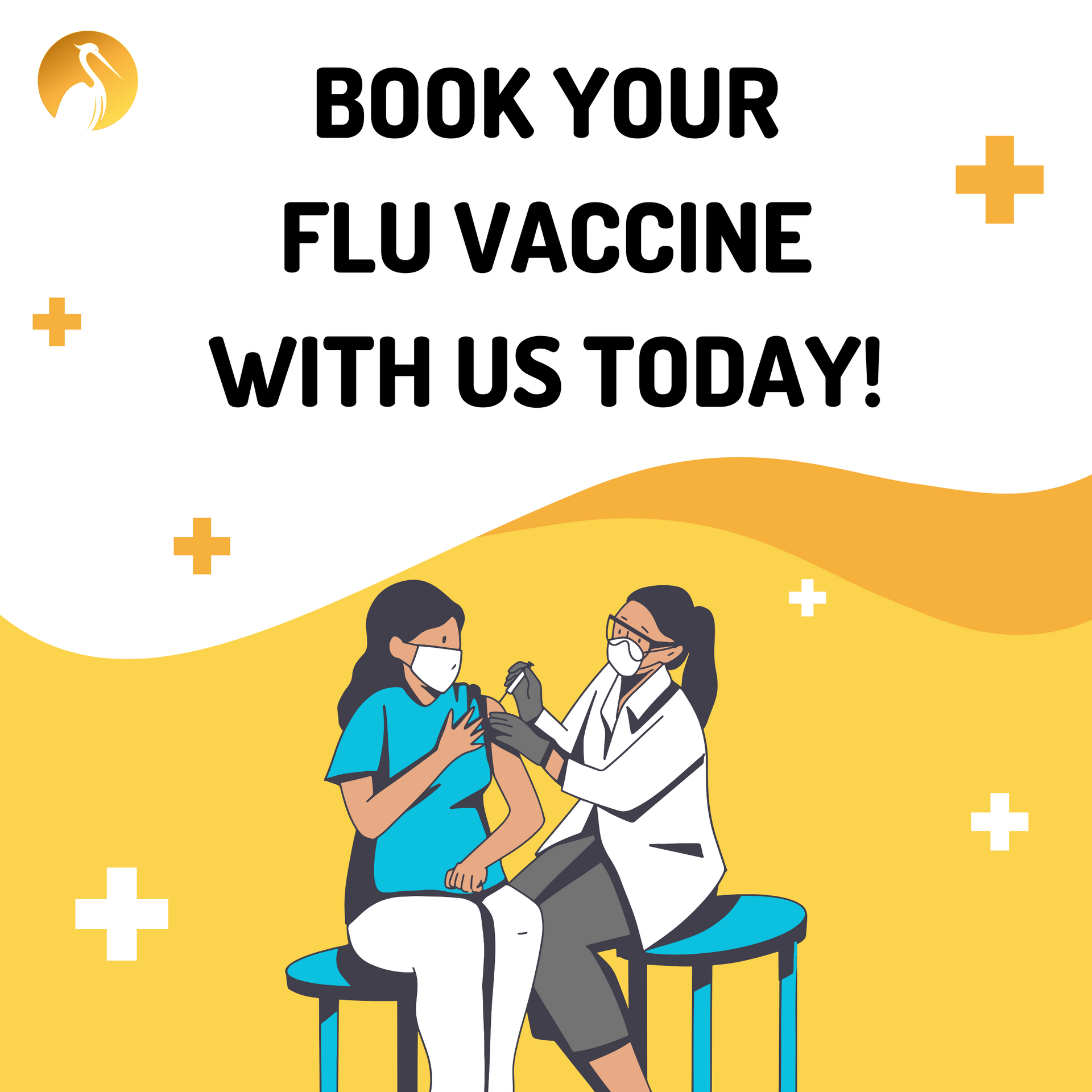 A woman is getting a flu vaccine from a doctor.