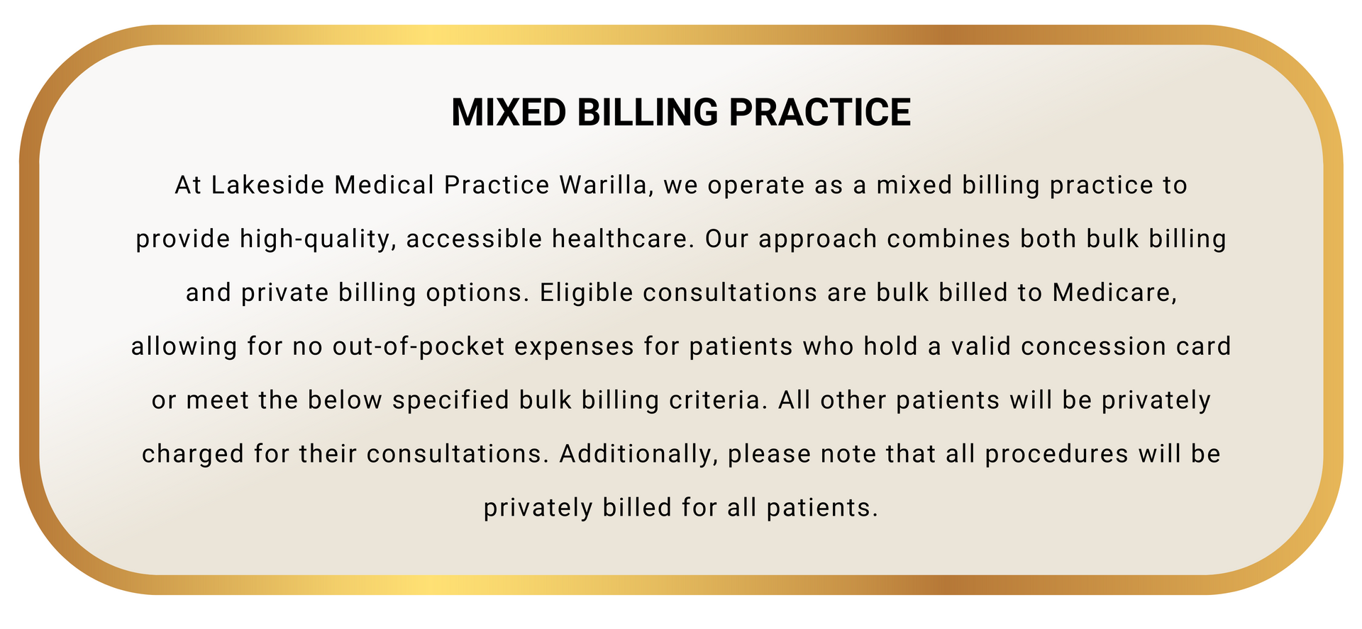 Mixed Billing Practice