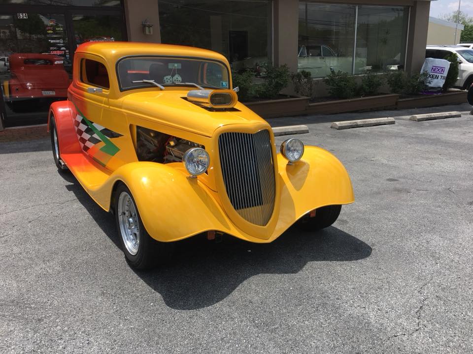 KS automotive orange hot rod front