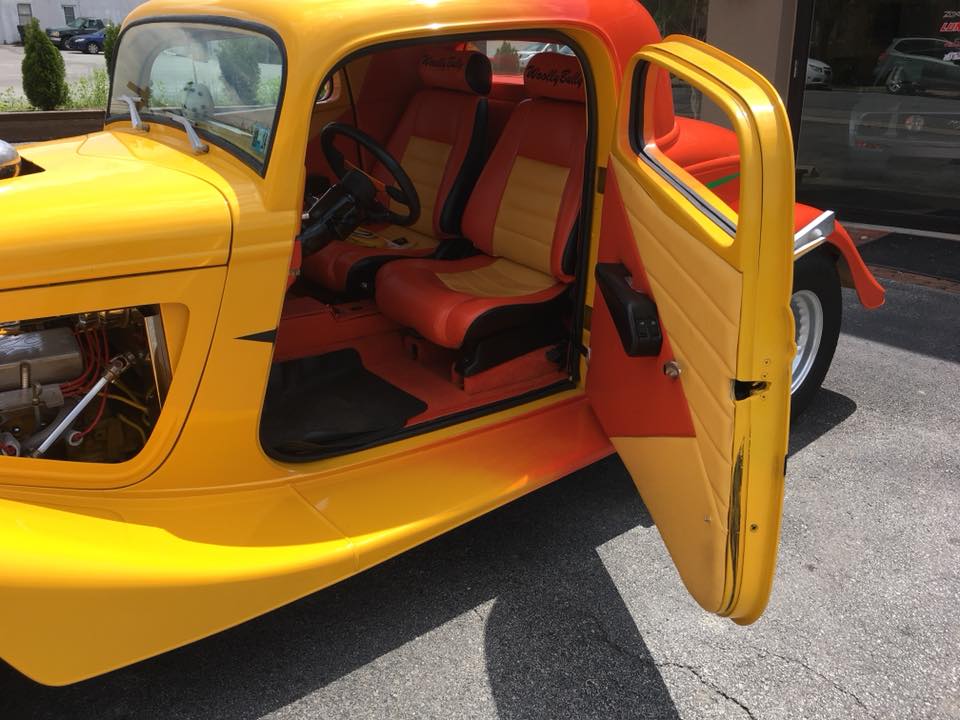 KS automotive orange hot rod interior