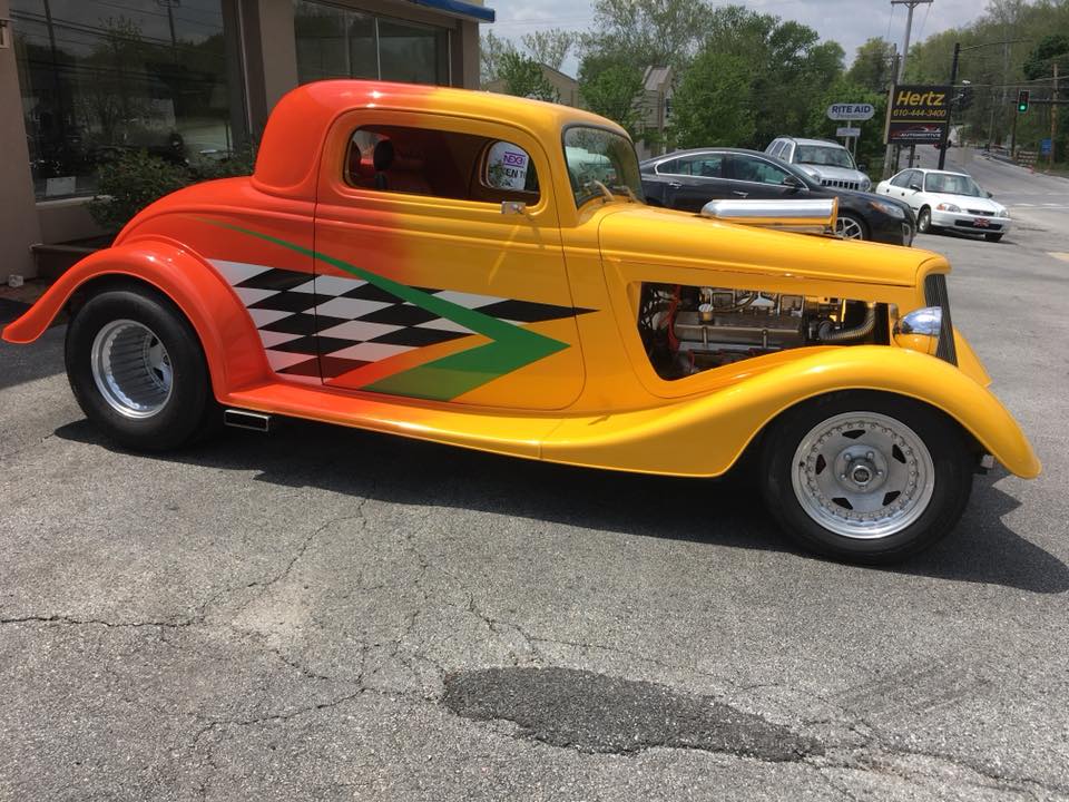 KS automotive orange hot rod