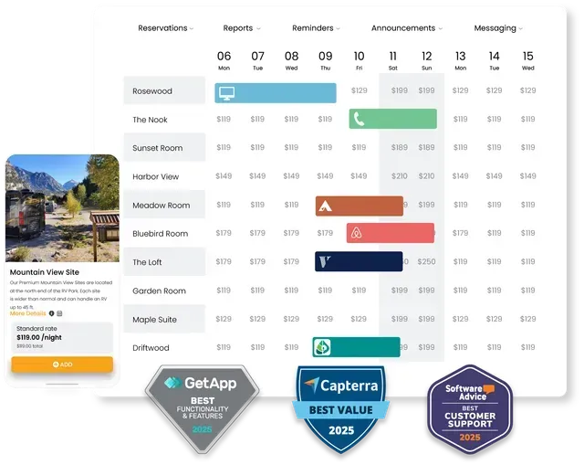 A screenshot of a calendar with a badge that says best value